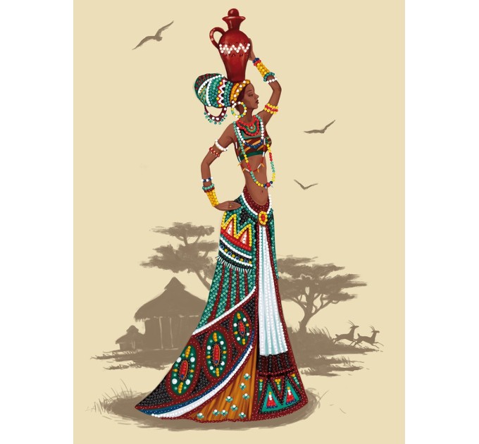 Мозаика алмазная Фрея «Африканка», 30х40 см, холст ALVR-217