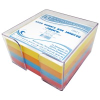 Блок для заметок 9х9х5, цветной, в прозрачном боксе Блок для заметок 9х9х5, цветной, в прозрачном боксе