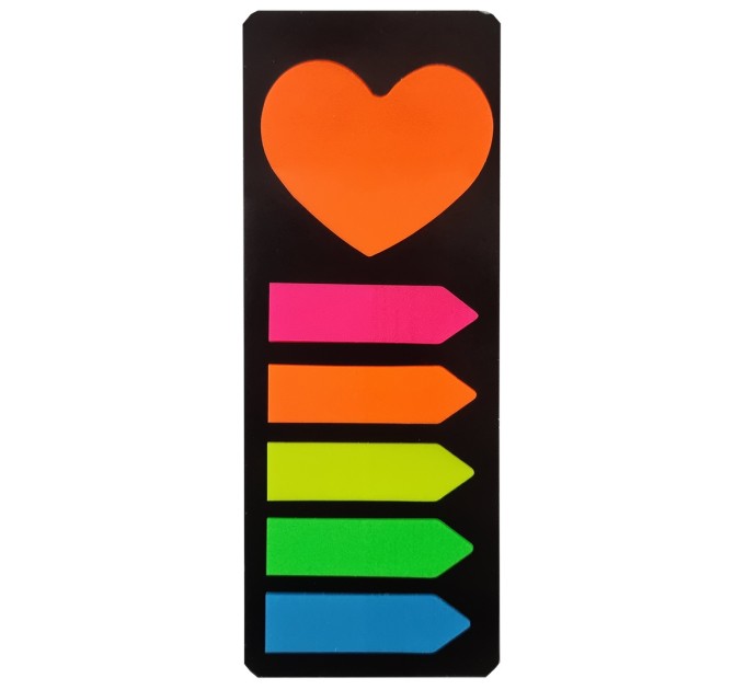 Набор блок для заметок с липким слоем+закладки пластиковые 44х12, 20 л., 5 цветов WB-95051