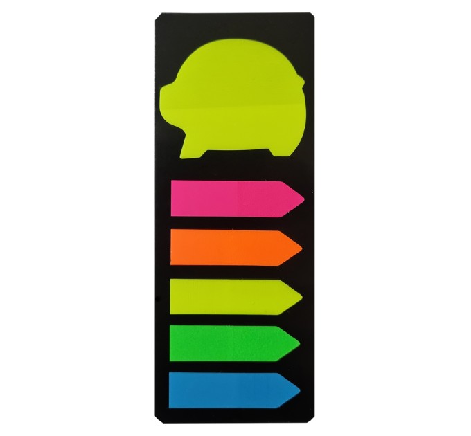 Набор блок для заметок с липким слоем+закладки пластиковые 44х12, 20 л., 5 цветов WB-95051