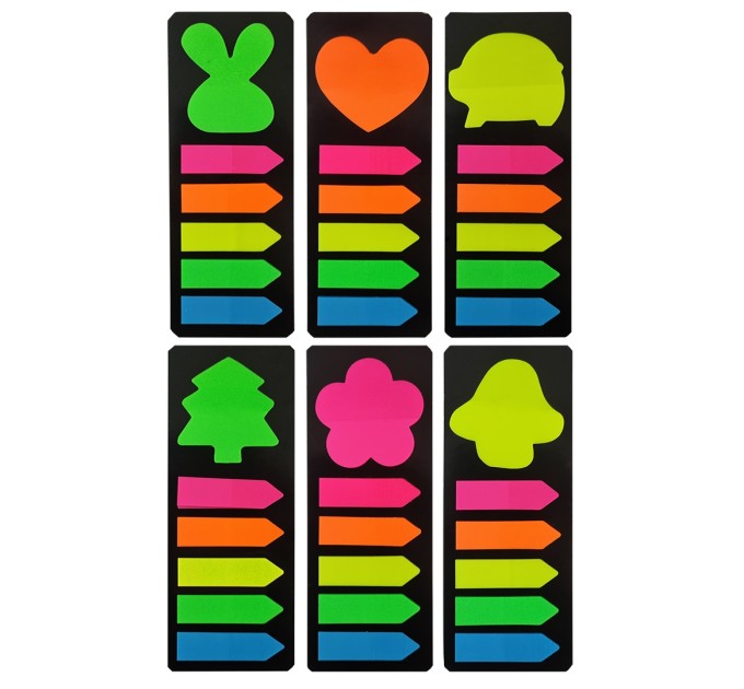 Набор блок для заметок с липким слоем+закладки пластиковые 44х12, 20 л., 5 цветов WB-95051