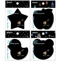 Блок для заметок с липким слоем, 71х71, 30 л., фигурный, чёрная бумага AS33V148 Блок для заметок с липким слоем, 71х71, 30 л., фигурный, чёрная бумага AS33V148