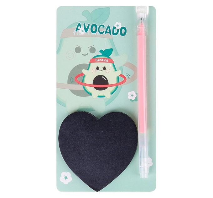 Набор блок для заметок с липким слоем 70х70 мм, 50 листов + ручка гелевая, «AVOCADO» WB-95291