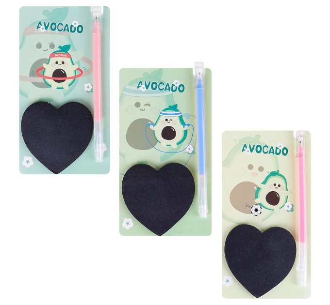 Набор блок для заметок с липким слоем 70х70 мм, 50 листов + ручка гелевая, «AVOCADO» WB-95291