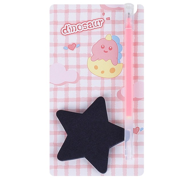 Набор блок для заметок с липким слоем 70х70 мм, 50 листов + ручка гелевая, «DINOSAUR» WB-95293