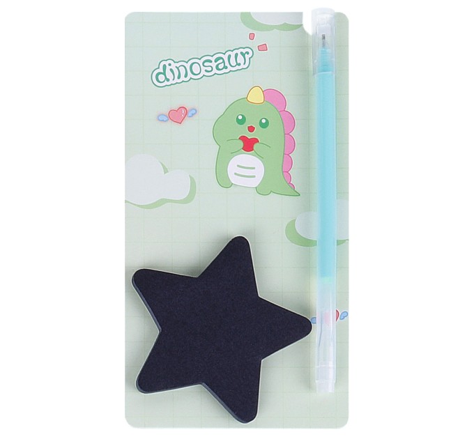 Набор блок для заметок с липким слоем 70х70 мм, 50 листов + ручка гелевая, «DINOSAUR» WB-95293