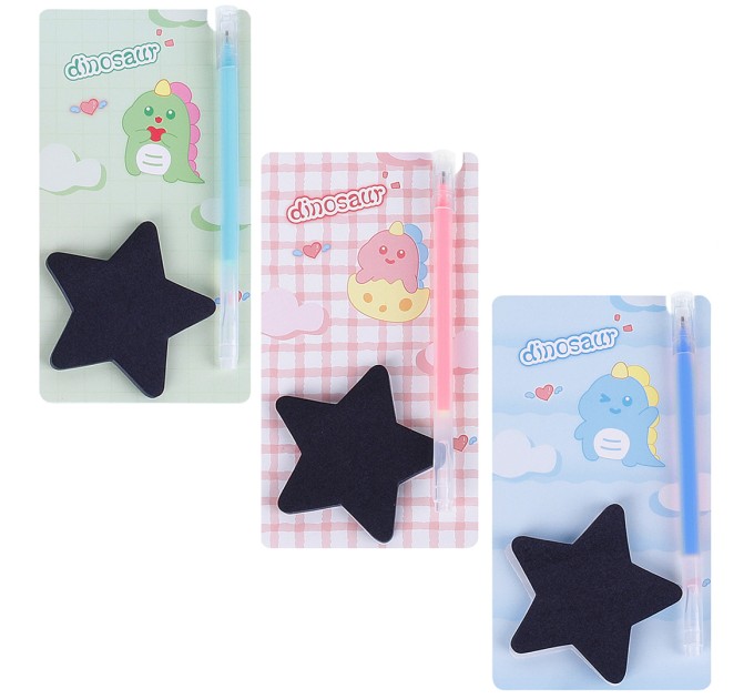 Набор блок для заметок с липким слоем 70х70 мм, 50 листов + ручка гелевая, «DINOSAUR» WB-95293