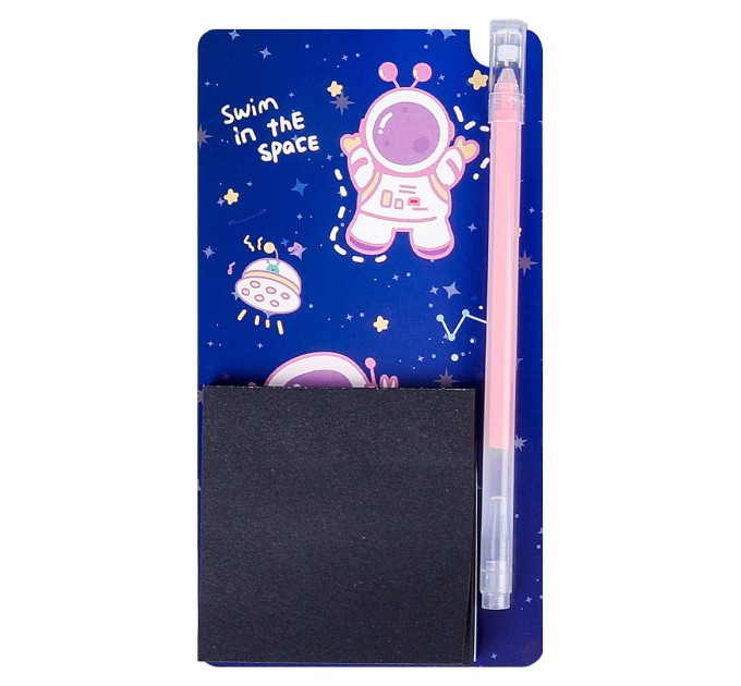 Набор блок для заметок с липким слоем 70х70 мм, 50 листов + ручка гелевая, «SPACE» WB-95298