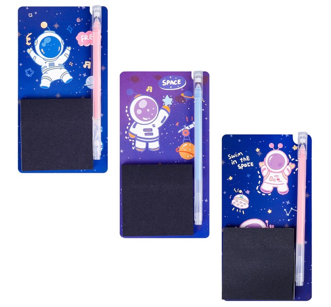 Набор блок для заметок с липким слоем 70х70 мм, 50 листов + ручка гелевая, «SPACE» WB-95298