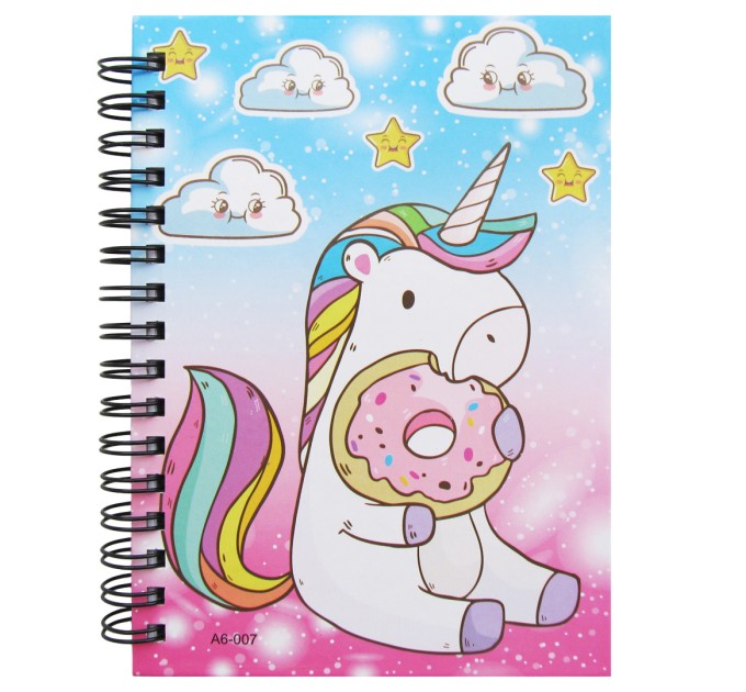 Блокнот А6, 80 л., на гребне, ассорти A6-007