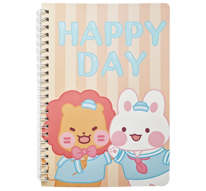 Блокнот 140х207 мм, 60 л., на гребне, «HAPPY DAY» WB-95351
