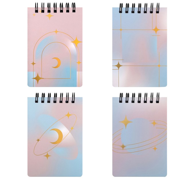 Блокнот 80 л., 105х75 мм, на гребне, «Луна и звезды» BX9240A7UP-1-4