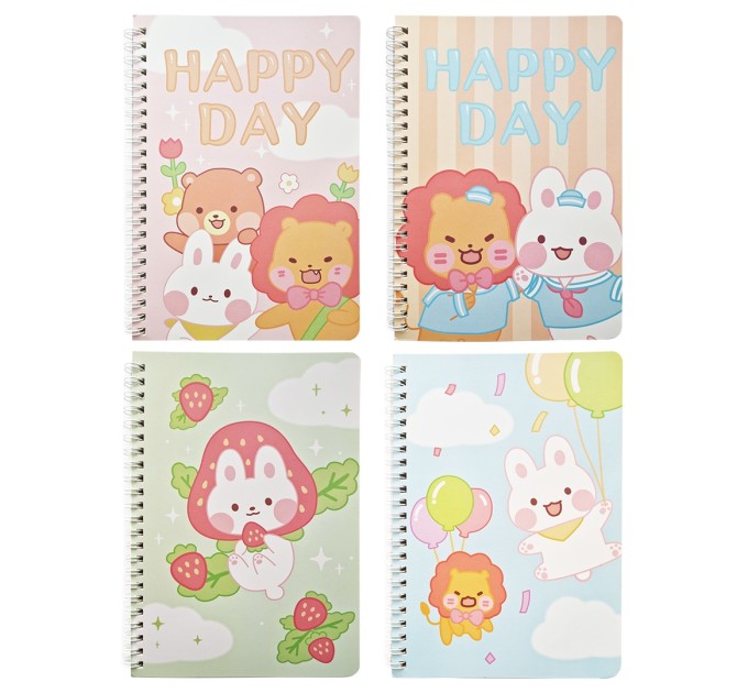 Блокнот 140х207 мм, 60 л., на гребне, «HAPPY DAY» WB-95351