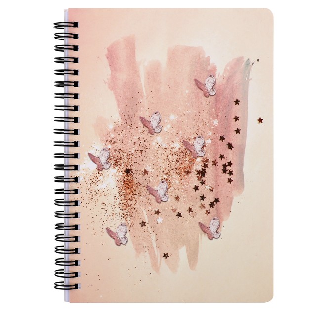 Блокнот 80 л., 145х210 мм, на гребне, «Бабочки» BX9939A5-1-4