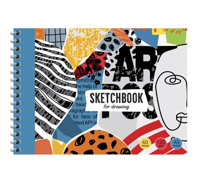 Скетчбук-блокнот А5, 60 л., на гребне, «Art post», 120 г/м² Б5р60грг_35493