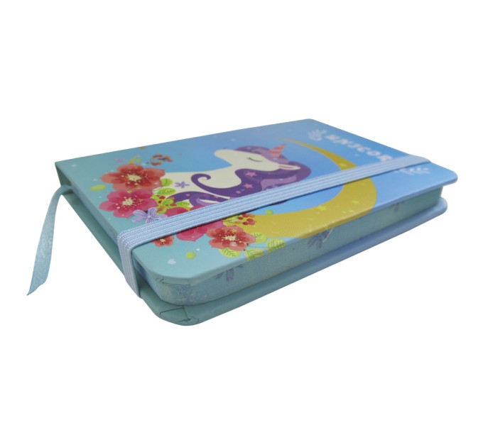 Блокнот А7, 80 л., на резинке, «Unicorn» 3781-10L