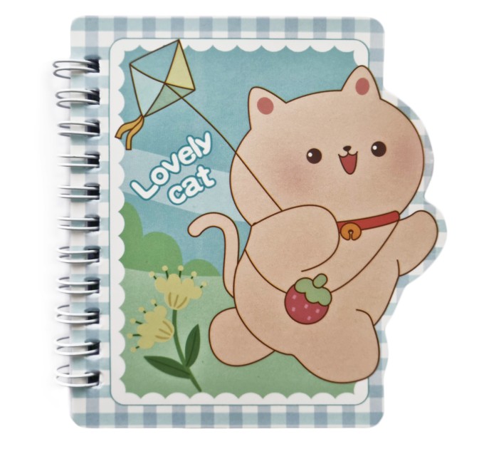 Блокнот 130х100 мм, 60 л., на гребне, «LOVELY CAT» WB-95499