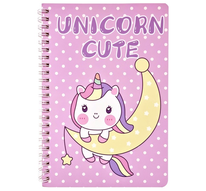 Блокнот 140х207 мм, 60 л., на гребне, «Единорог» WB-95346