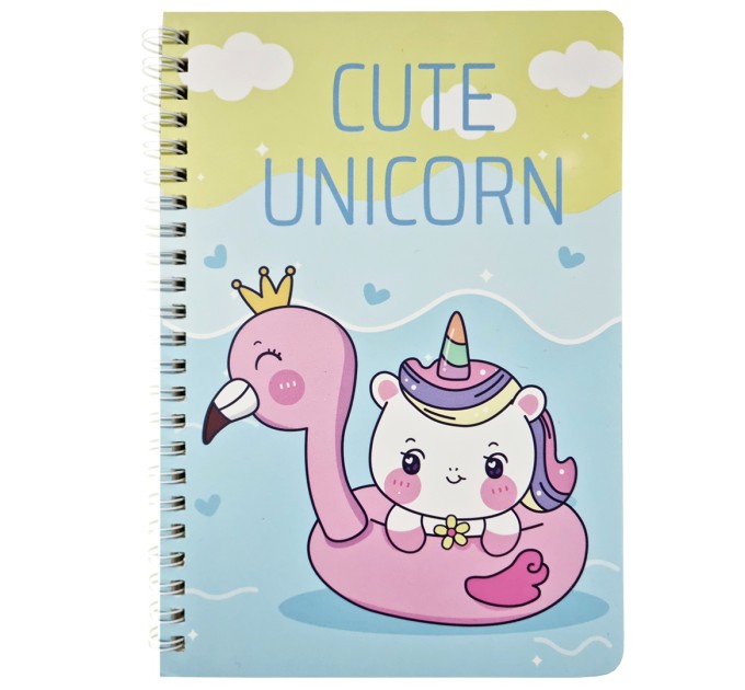 Блокнот 140х207 мм, 60 л., на гребне, «Единорог» WB-95346