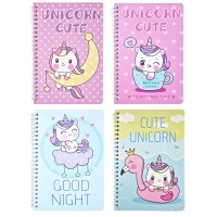 Блокнот 140х207 мм, 60 л., на гребне, «Единорог» WB-95346