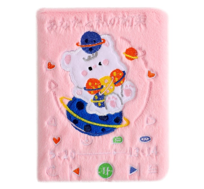 Блокнот 112 л., 127х180 мм, плюшевый, «PINK» EFMR0009B6-1-4