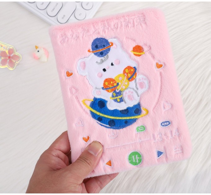 Блокнот 112 л., 127х180 мм, плюшевый, «PINK» EFMR0009B6-1-4