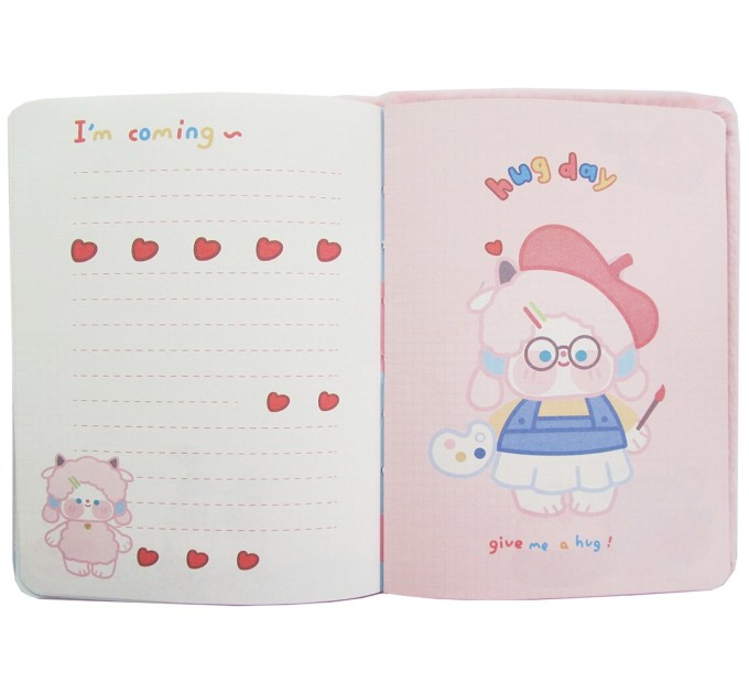 Блокнот 112 л., 127х180 мм, плюшевый, «PINK» EFMR0009B6-1-4