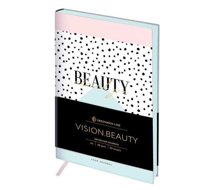 Книжка записная A6, 80 л., клетка, кожзам, Greenwich Line, «Vision. Beauty» NA6_30794