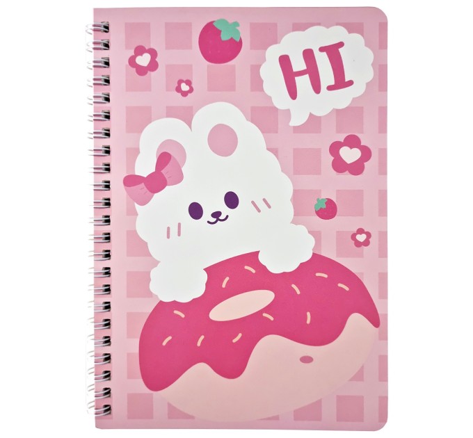 Блокнот 140х207 мм, 60 л., на гребне, «Кролик» WB-95348