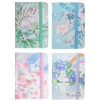 Блокнот A7, 80 л., на резинке, «Котята в цветах» 5701-12