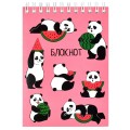 Блокнот А6, 120 л., на гребне, «Забавная панда» 58062