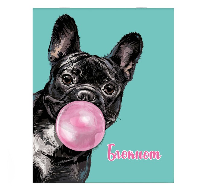 Блокнот A7, 32 л., на скобе, «Французский бульдог» 58068