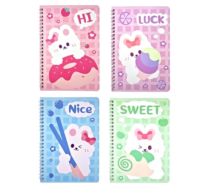 Блокнот 140х207 мм, 60 л., на гребне, «Кролик» WB-95348