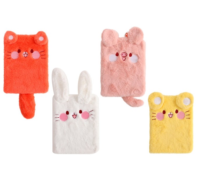 Блокнот 112 л., 127х180 мм, плюшевый, «Ушастики» EFMR0006B6-1-4