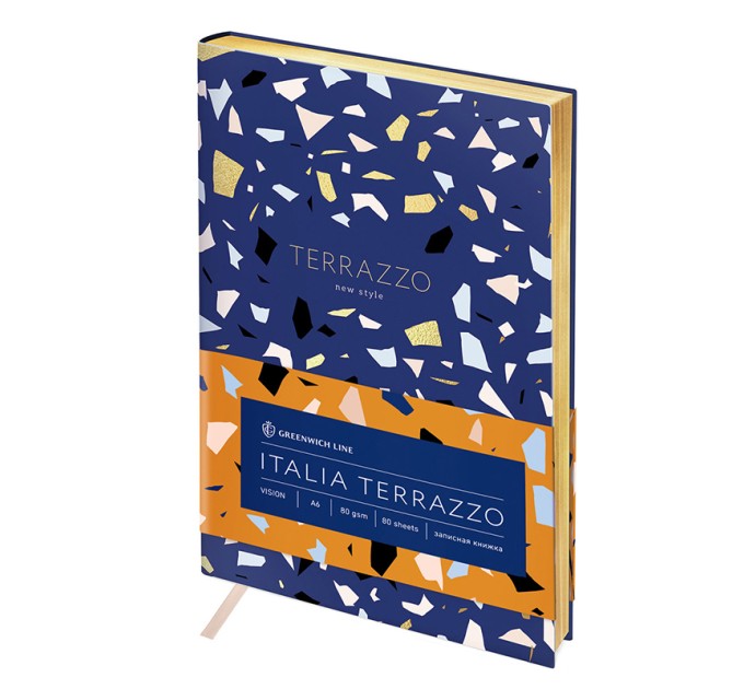 Книжка записная A6, 80 л., клетка, кожзам, Greenwich Line, «Vision. Italia Terrazzo» NA6_30808