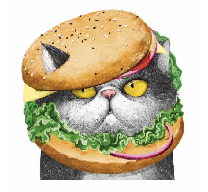 Блокнот 120х117, 30 л., на скобе, «Вкусный кот» 63036