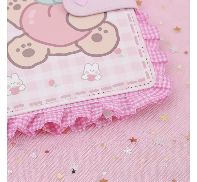 Блокнот 97 л., 130х170 мм, с кнопкой, «Peach bear» EFB00003B6-1-1