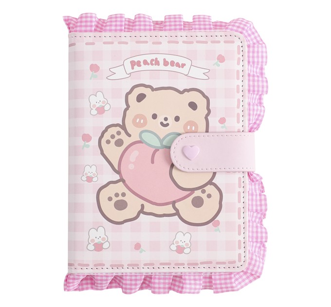 Блокнот 97 л., 130х170 мм, с кнопкой, «Peach bear» EFB00003B6-1-1