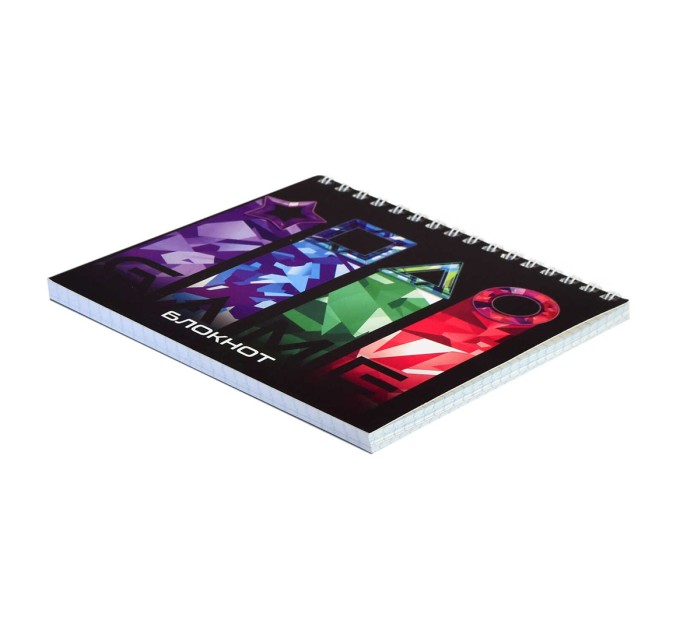 Блокнот 140х140, 60 л., гребень, «Яркая геометрия» 61253