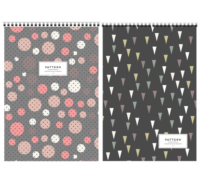 Блокнот A4, 60 л., на гребне, «Скандинавия» (паттерн), полн УФ лак, тверд подл 9624/2