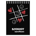 Блокнот А6, 80 л., на гребне, «Смайлики-сердечки» 64308