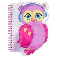 Блокнот 200х150 мм, 60 л., фигурный на гребне, «Сова в наушниках» EFXZ00002-1-1