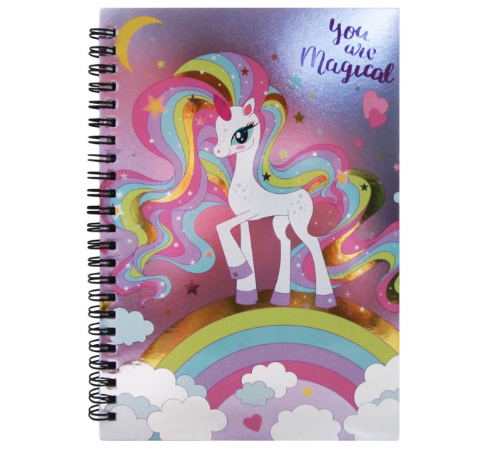 Блокнот А5, 80 л., на гребне, «Единорог» NO:302