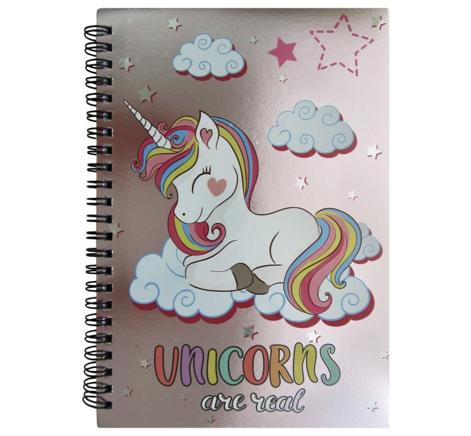 Блокнот А5, 80 л., на гребне, «Единорог» NO:302