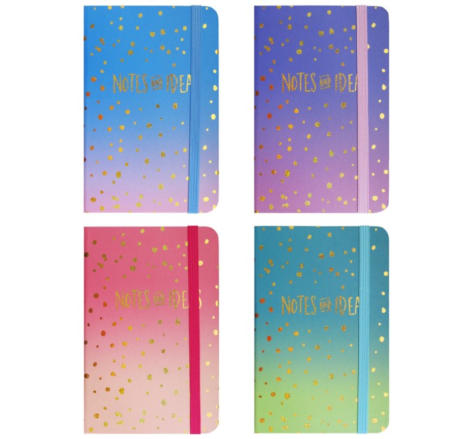 Блокнот А6, 80 л., на резинке, «NOTES AND IDEAS» 3782-17L