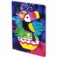 Блокнот А6, 32 л., сшивка, голограмма, клетка, «Тукан» 662702