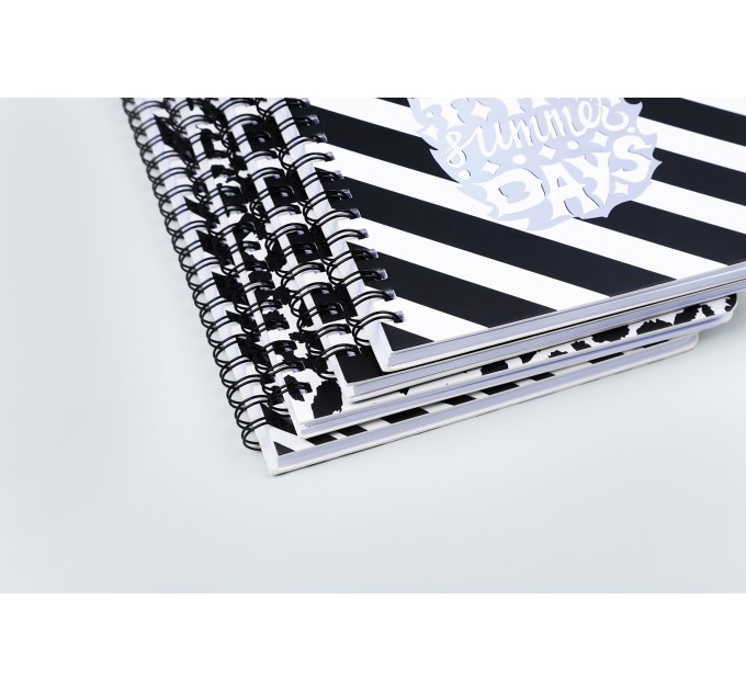 Блокнот A6, 80 л., на пружине, «Черное и белое» ВХ-А6-4407-1-4