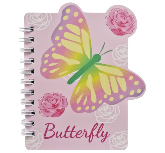 Блокнот 130х100 мм, 60 л., на гребне, «BATTERFLY» WB-95399