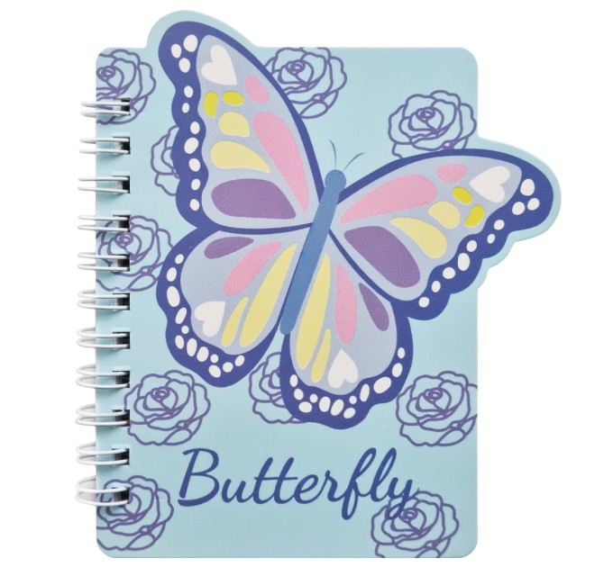 Блокнот 130х100 мм, 60 л., на гребне, «BATTERFLY» WB-95399