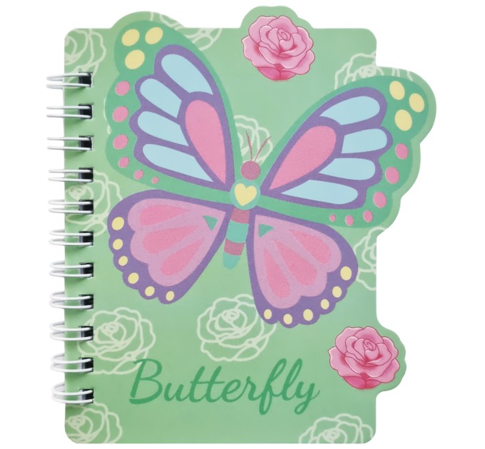 Блокнот 130х100 мм, 60 л., на гребне, «BATTERFLY» WB-95399